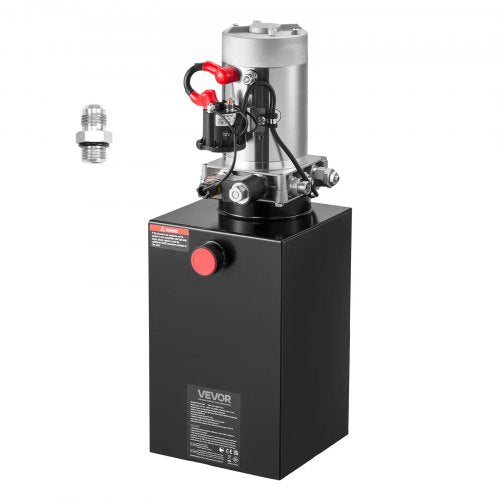 10 Quart Hydraulic Power Unit, Single Acting Dump Trailer Pump, 3200 PSI Max Relief Pressure & 0.91 GPM Flow Rate, DC 12V Hydraulic Pump with Metal Reservoir for Dump Trailer Car Lifting