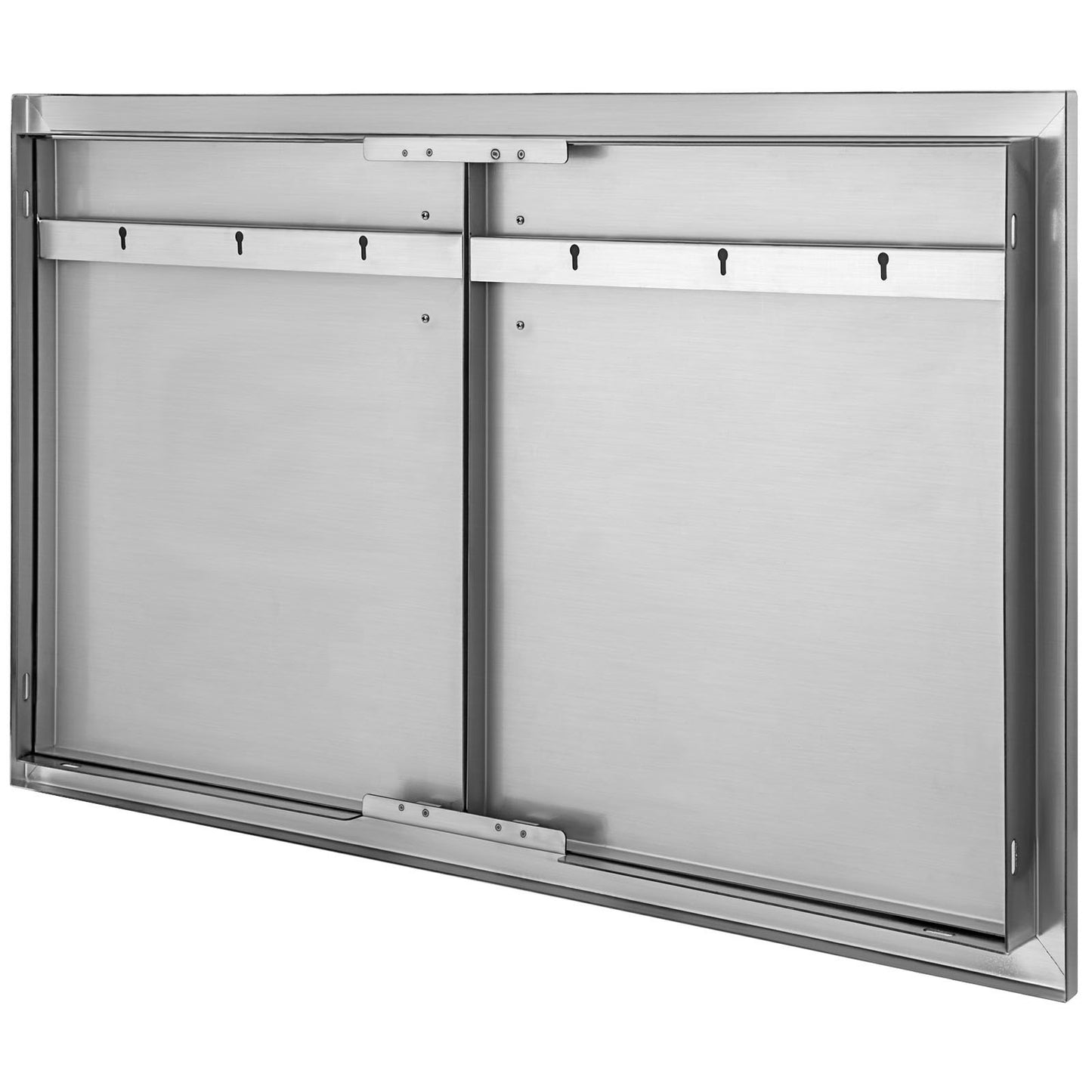 VEVOR Outdoor Kitchen Access 34 x 19 Wall Construction Stainless Steel Flush Mount for BBQ Island, 34inch x 19inch, Double Door