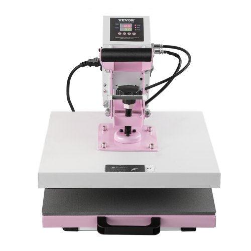 Heat Press, 15 x 15 inch Digital Heat Press Machine, Slide Out Heat Transfer Machine, Fast and Even Heating, 2-Layer Insulation Cotton, Heat Transfer Machine for T-Shirts/Pillows/Bags, Pink