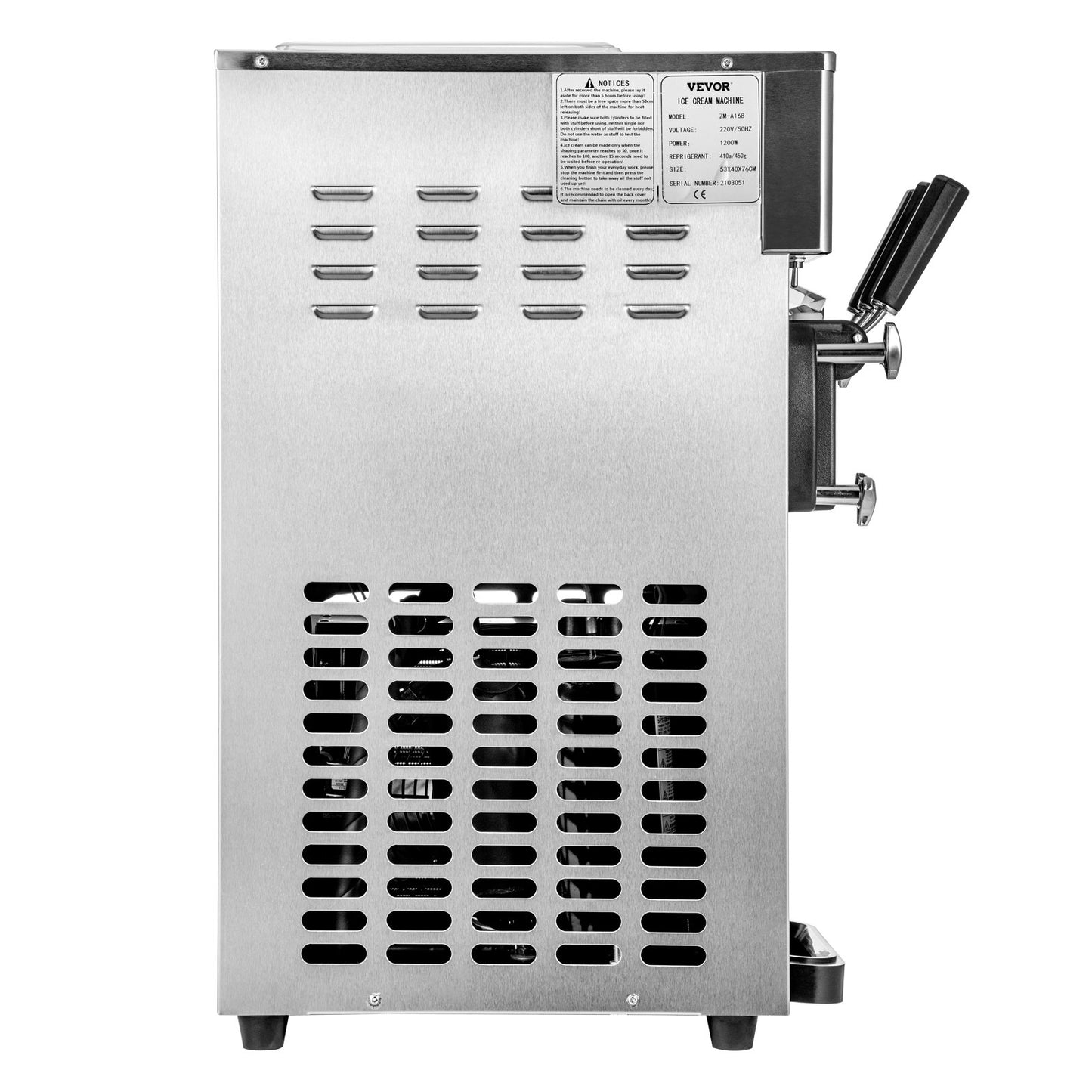 VEVOR Commercial Ice Cream Maker Machine, 2+1 Flavor Countertop Soft Serve Machine, 5 Gal/H Commercial Ice Cream Maker w/Two 3L Hoppers, Soft Ice Cream Machine for Restaurants Snack Bars Supermarkets