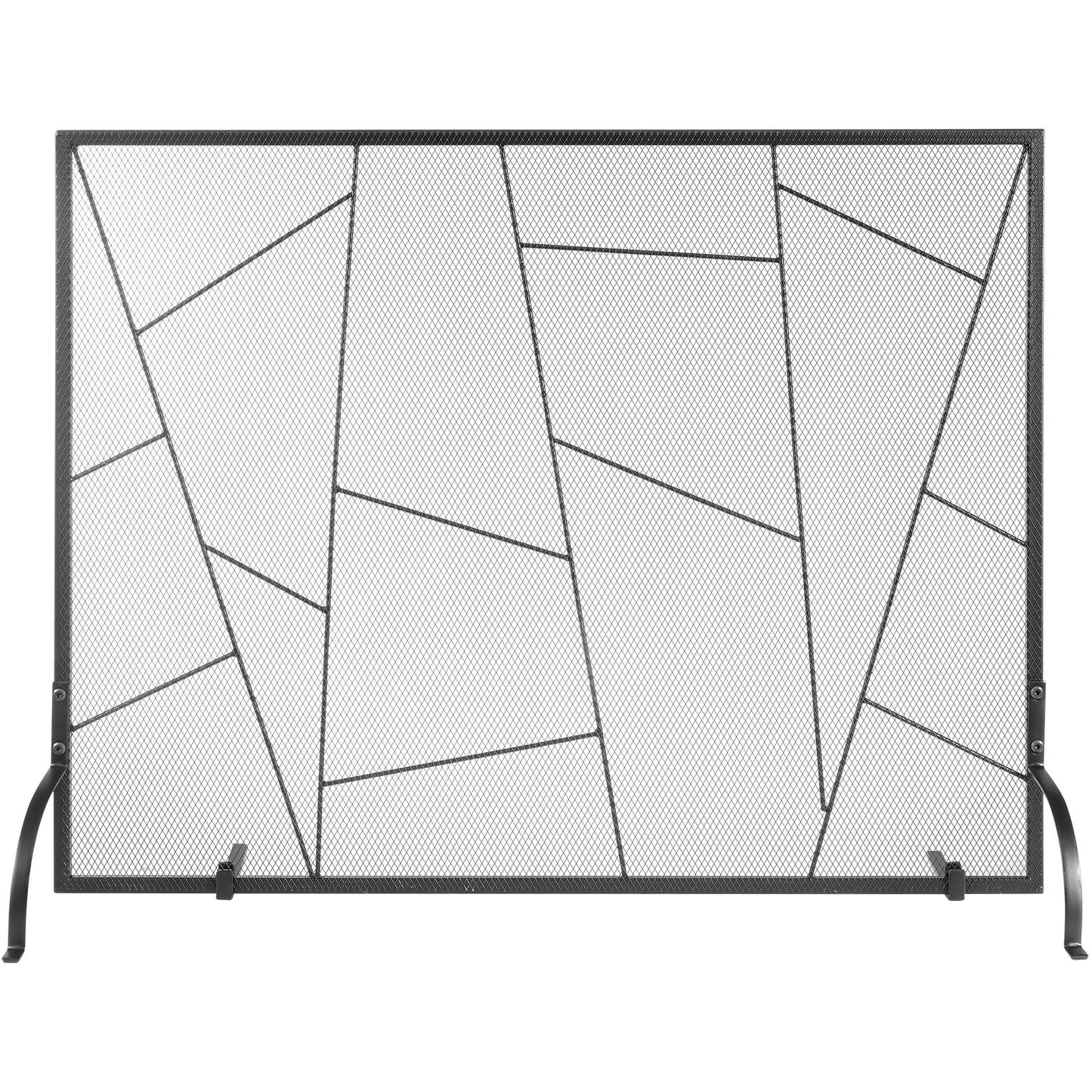 VEVOR Fireplace Screen Single Panel, Sturdy Iron Mesh Fireplace Screen, 35.6(L) x28.4(H) Spark Guard Cover, Simple Installation, Free Standing Fire Fence Grate for Living Room Home Decor Modern