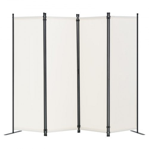 Room Divider, 4 Panel Room Dividers and Folding Privacy Screens, Fabric Partition Room Dividers for Office, Bedroom, Dining Room, Study, Freestanding, White