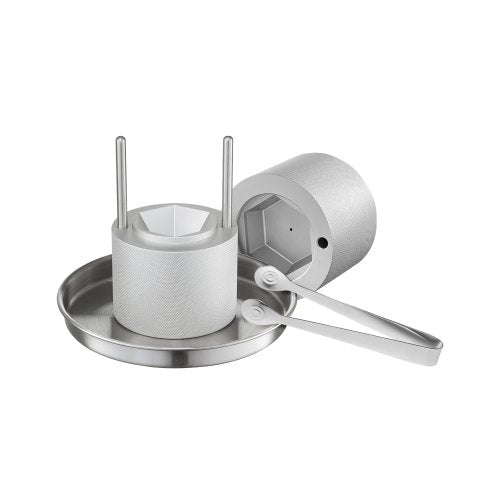 Ice Diamond Press, 2.4' Ice Ball Maker, Aviation Aluminum Diamond Ice Ball Press Kit for Ice Diamond, Ice Press with Tong and Drip Tray, for Whiskey, Cocktail, Bourbon, Scot on Party & Holiday
