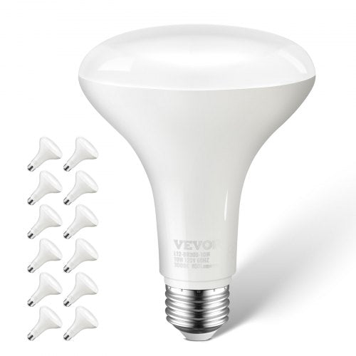 BR30 Flood Light Bulb, 12 Pack LED Indoor Flood Lights, 850 Lumens LED Flood Light Bulbs, E26 Standard Base, 3000K Warm Light, 15,000 Hour Lifetime, Stepless Dimmable Recessed Can Light Bulbs