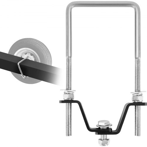 VEVOR Spare Tire Carrier, U-Bolt Zinc Plated Spare Tire Mount Bracket Side Mount with Lock, 160 lbs Capacity, 4 & 5 Lugs Wheels on 4, 4.5, 5 Bolt Patterns, for Trailer Tongue, Marine Trailer