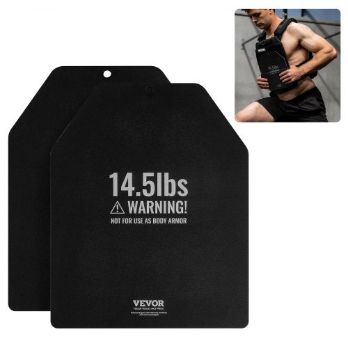 Weight Vest Plates, 14.5 LB Pairs, Premium Steel Weighted plates, Contoured Ergonomic Fit ¨C WODs, Additional Weight for Weight Vests, for Strength Training, Running, Fitness, Heavy Workouts