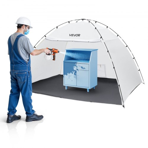 Portable Paint Booth Tent, 115.35 x 90.55 x 74 inch Painting Tent Station, Spray Shelter with Built-in Floor & Mesh Screen, Large Space, Oxford Spray Painting Tents for Cupboard, Chairs, Tables