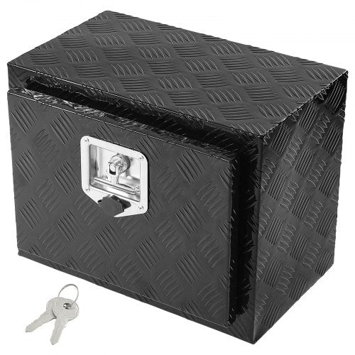 Underbody Truck Box, 18' x 12' x 14' Pickup Storage Box, Heavy Duty Aluminum Diamond Plate Tool Box with Lock and Keys, Waterproof Trailer Storage Box with T-Handle Latch for Truck, Van, Trailer