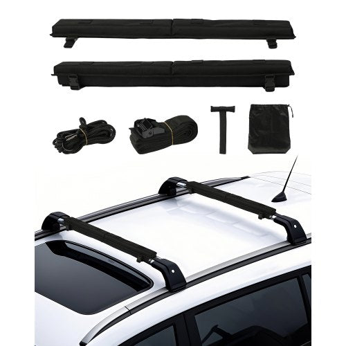Soft Roof Rack Pads, 30' Universal Car Roof Rack Pad for Various Crossbars, 176LBS Loading Luggage Kayak Carrier with 2 Tie Down Straps, 2 Quick Loop Straps & Storage Bag for SUP Canoe Snowboard