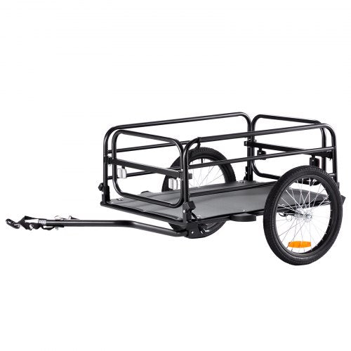 Bike Cargo Trailer, 160 lbs Load Capacity, Heavy-Duty Bicycle Wagon Cart, Foldable Compact Storage & Quick Release with Universal Hitch, 16' Wheels, Safe Reflectors, Fits 22'-28' Bike Wheels