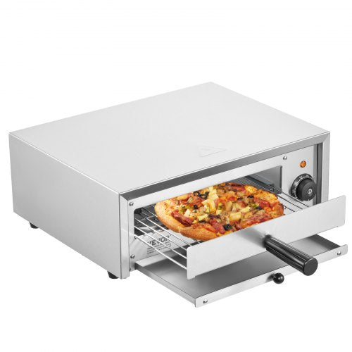 Countertop Electric Pizza Oven, 12-inch, 1500W, 32-572?¡ãF Temp Range, Stainless Steel Construction and Easy-to-Clean Crumb Tray, Suitable for Both Commercial and Home Use