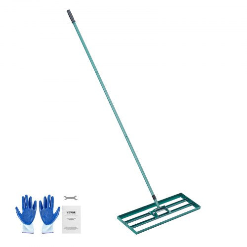VEVOR Lawn Leveling Rake, 30x10 Level Lawn Tool, Heavy-duty Lawn Leveler with 78 Steel Extended Handle, Yard Leveling Rake Suit for Garden, Golf Lawn, Farm