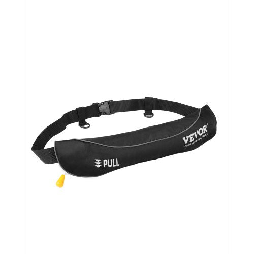Manual Inflatable Belt Pack for Adults, 105N Buoyancy, Over 80 Pounds and Up to 59 in Waist Adjustable, Inflatable PFD Waist for SUP Paddelboarding, Kayaking, Black (CO2 Cylinder Not Included)