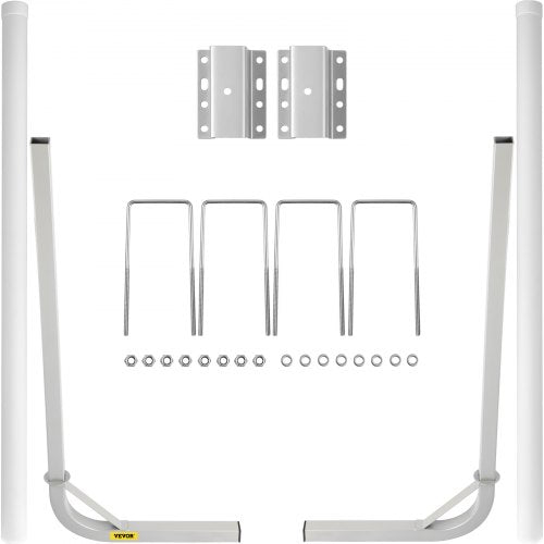 Boat Trailer Guide-on, 60\', 2PCS Steel Trailer Post Guide ons, with White PVC Tube Covers, Complete Mounting Accessories Included, for Ski Boat, Fishing Boat or Sailboat Trailer