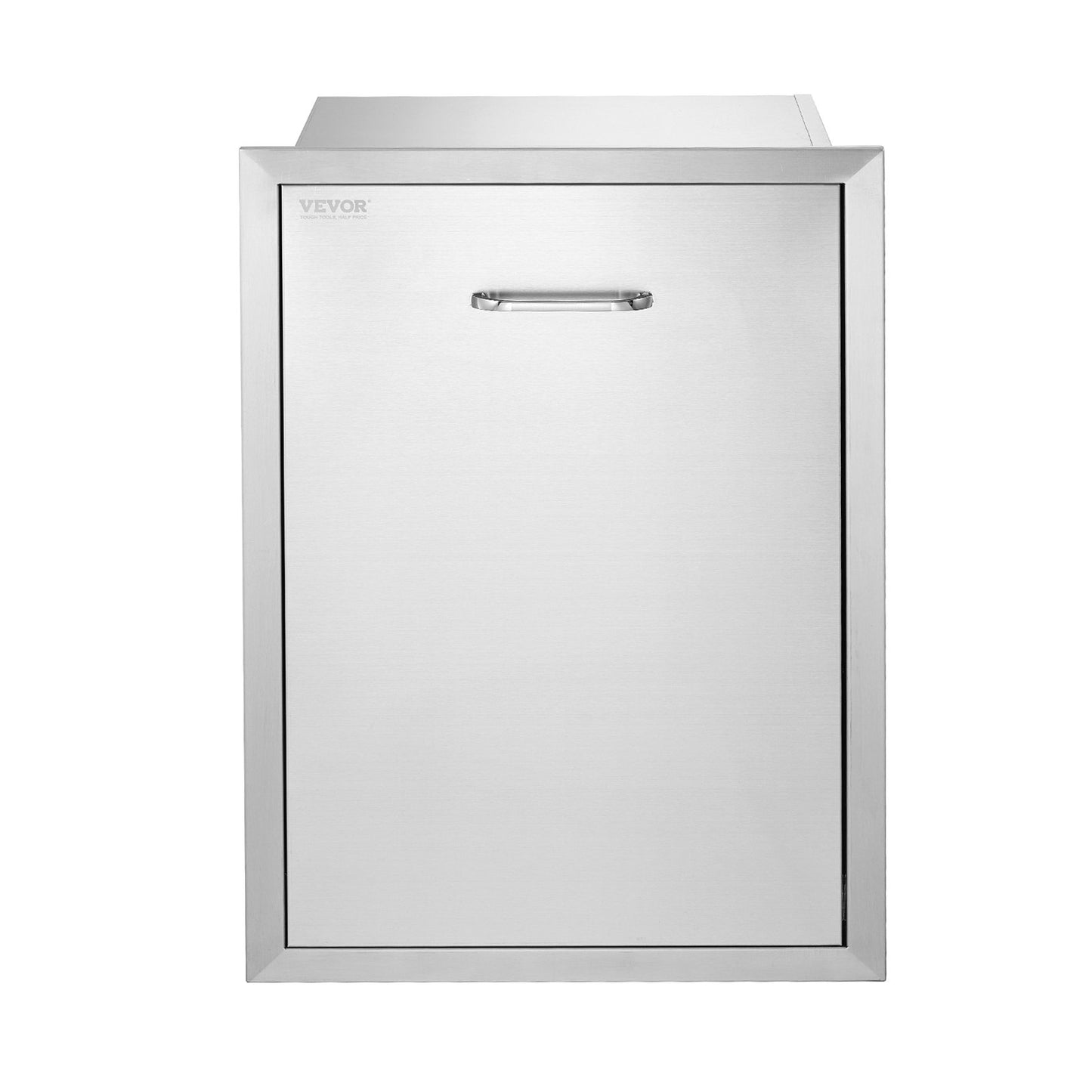 VEVOR Pull Out Trash Drawer 19.7W x 26.5H Inch Outdoor Kitchen Drawers Stainless Steel with Trash Bag Ring for BBQ Island or Grill Station