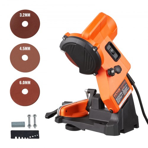 Electric Chainsaw Sharpener, 140W Electric Saw Chain Blade Sharpener 5700RPM, Professional Bench Chain Saw Sharpening Tool with 3 Grinding Wheels Fit 0.25' to 0.404' Pitch Chains