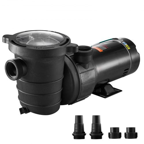 VEVOR Swimming Pool Pump 2.0HP 115V 1500W, Single Speed Pumps for Above Ground Pool, Strainer Basket, 5400 GPH Max. Flow, ETL Certification