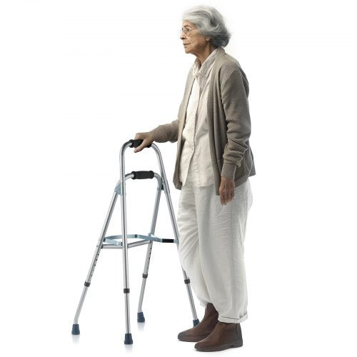 Folding Hemi Walker, One Arm Folding Walker for Seniors with 6-Level Adjustable Height, Lightweight Aluminum | Side One-Hand Style Mobility Aid for Elderly Handicapped Disabled, Up to 350LBS