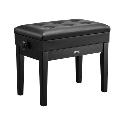 Piano Bench, 22' x 13' x 19.3', Keyboard Piano Chair with 19.3'-22.8' Adjustable Height, Padded Cushion, Storage Compartment for Music Books, Wooden Piano Stool Seat, for Vanity, Living Room