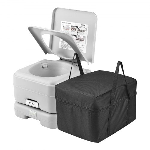 Portable Toilet for Camping with Carry Bag, RV Toilet with 3.2 Gal Waste Tank, Push-Button Pressurized Flush Commode, Leak-proof and Odourless Travel Toilet for Adults Kids Camping Car