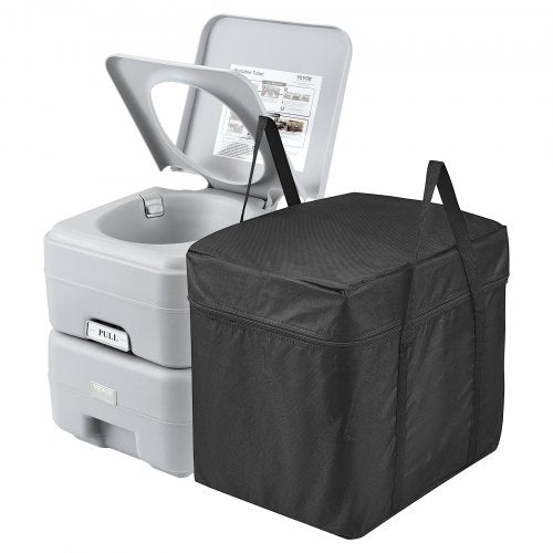VEVOR Portable Toilet for Camping, Porta Potty with Carry Bag, 5.3 Gal Waste Tank & 3.2 Gal Flush Tank, Push-Button Pressurized Flush Commode, Leak-proof and Odourless Travel Toilet for Camping Car