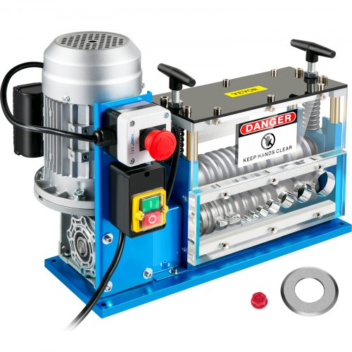 Electric Wire Stripping Machine, 370W 0.06 inch -1.5 inch Automatic Motorized Cable Stripper with 75 ft/min Speed, 11 Channels 10 Blades Strip Machinery, Scrap Handling Tool for Recycling Copper
