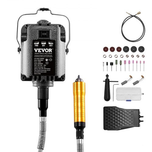 Flex Shaft Grinder, 1200W 30,000RPM Electric Flex Shaft Rotary Tool Carver, Multi-functional Hanging Grinding Machine with 31PCS Accessories & Foot Pedal for Carving Buffing Drilling Polishing