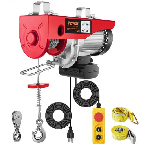 Electric Hoist 1760lbs with 14ft Wired Remote Control, Electric Hoist 110 Volt with 40ft Single Cable Lifting Height & Pure Copper Motor, for Garage Warehouse Factory
