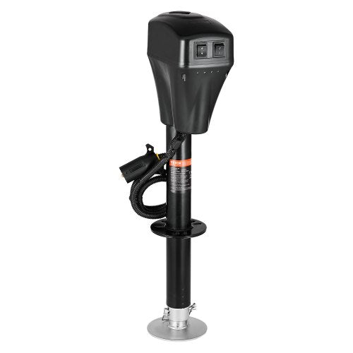 Electric Trailer Jack, 5000 lbs, Heavy Duty RV Electric Power Tongue Jack with 7-pin Connector, Manual Crank Handle & Weatherproof Jack Cover, 10'-28.3' Lift, for Trailers, Campers & RVs, Black