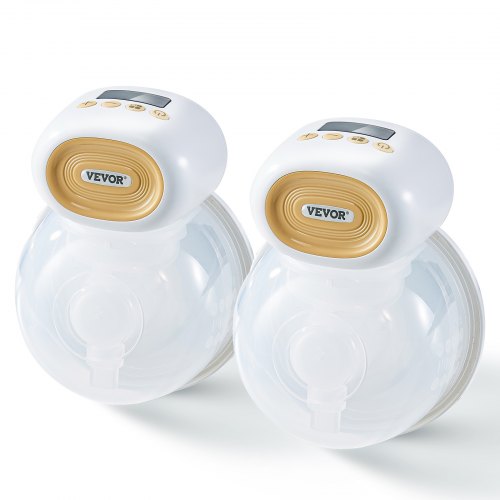 VEVOR Breast Pump, Wearable Electric Breast Pumps Hands Free, 4 Mode & 12 Levels, 300mmHg Strong Suction, Ultra-Quiet Rechargeable Portable Breastfeeding Pump with LED Display, 24mm Insert/28mm Flange