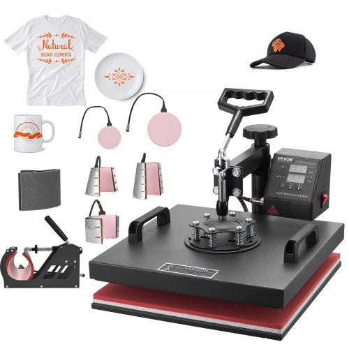 8 in 1 Heat Press Machine 15x15 Inch T-Shirt Pressing Machine 360¡ã Swing Away Professional Sublimation Heat Press for Sublimation, Vinyl, Heat Transfer Projects
