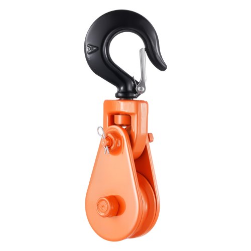 2 Ton Snatch Block with Swivel Hook, 3' Sheave 3/8' Inch Wire Rope, Heavy Duty Snatch Block Pulley 4400 lbs for Towing and Recovery operations on Tow Truck Rollback Wrecker Car Hauler Winches