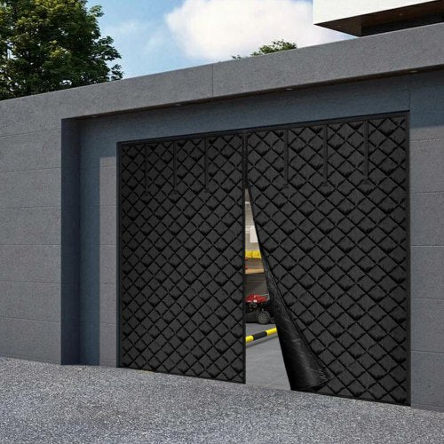 Garage Door Screen for Winter, 8x7FT, Garage Door Insulation Kit, Magnetic Thermal Insulated Door Curtain with 300D Oxford Fabric Heavy Duty Weighted Bottom, Easy Assembly for Garage Door