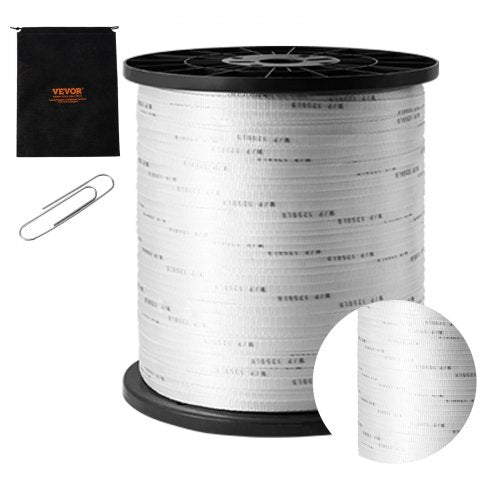 Durable Polyester Pull Cord, Width 0.5' & Length 5249ft, Max Load 1250 lbf, Measurement Marks, Perfect for Organizing Cables, Packaging, Garden Work & Electrical Jobs