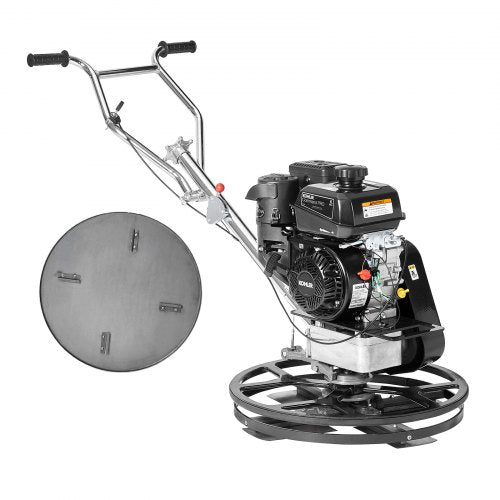Power Trowel, 24¡± Walk-Behind Cement Trowel with Float Pan, 6HP Gas-Powered Smooth Concrete Surface Finisher, Heavy Duty Commercial Screed Concrete Cement with Finishing Blade, Orange