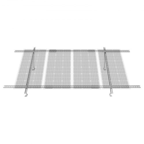 Solar Panel Mounting Brackets, 30¡ã-60¡ã Adjustable Multi-Pieces Solar Panel Brackets for 1-4PCS Solar Panels, Carbon Steel Ground Mount Solar Panel Stand for Farms, RVs, Boats, Off-Grid System