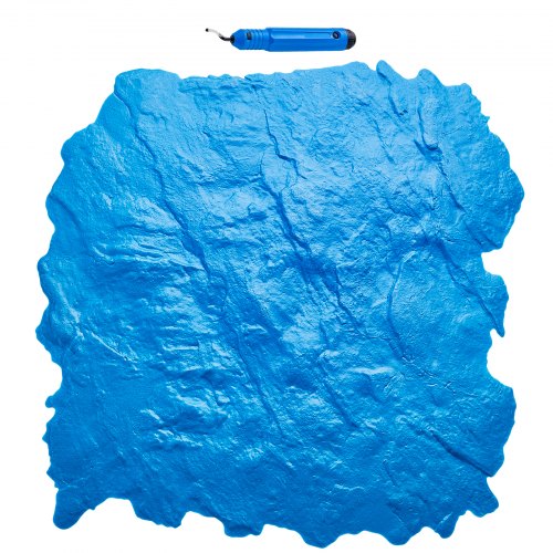 Concrete Stamps Mat, 18 x 18 in, Concrete Texturing Skin Polyurethane Stamp Stone Tile Texture Mat, Slate floor Imprint Seamless Stamp Concrete Molds for Outdoor Decorative, Blue
