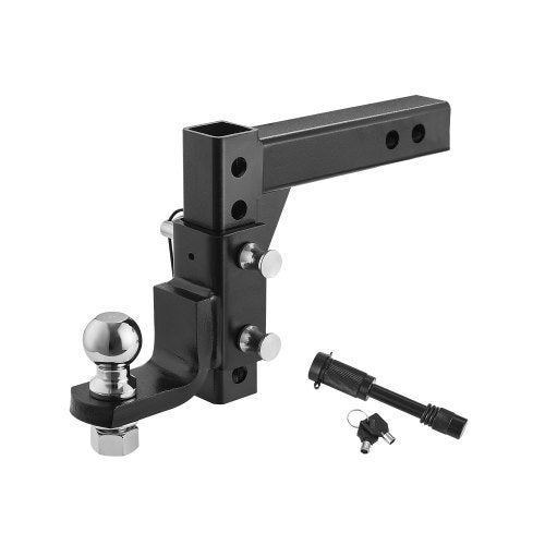 Adjustable Trailer Hitch, Fit 2-Inch Receiver, Trailer Hitch Ball Mount with 2-Inch Ball & Pin, 7500 lbs Capacity Ball Hitch, 9-Inch Drop, Tow Hitch for Heavy Duty Truck with Carbon Steel, Black