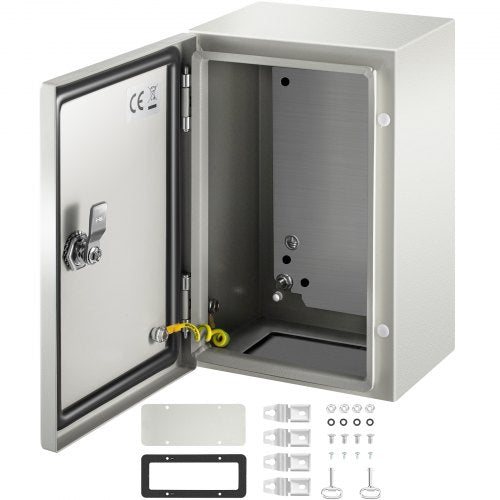 NEMA Steel Enclosure 12¡Á8¡Á6,NEMA 4X Steel Electrical Box,IP66 Waterproof & Dustproof,Outdoor/Indoor Electrical Junction Box,with Mounting Plate
