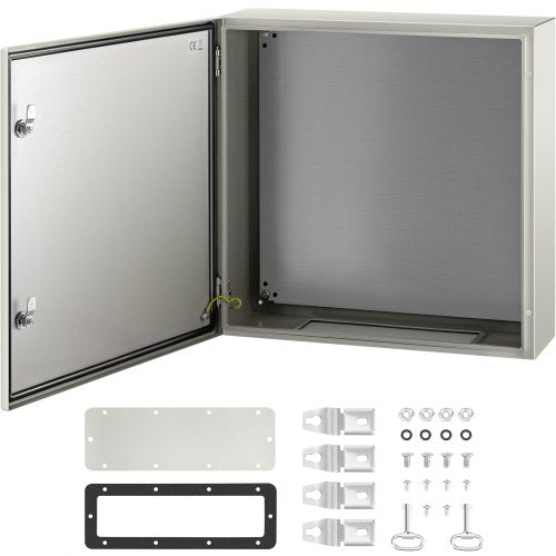 NEMA Steel Case, 24x24x8'' NEMA 4X Metal Electric Enclosure, IP66 Water & Dust Resistant, Suitable for Both Outdoor & Indoor Use, Includes Mounting Plate