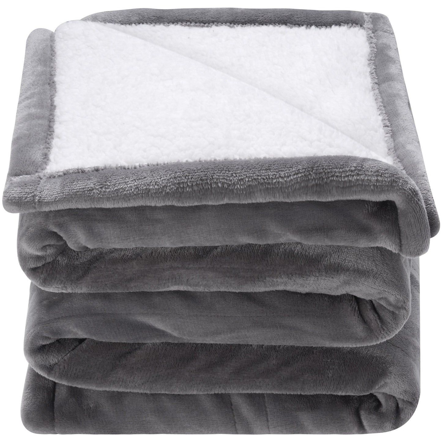 VEVOR Heated Blanket Electric Throw, 50 x 60 Twin Size, Soft Flannel & Sherpa Heating Blanket with 3 Hours Timer Auto-off, 5 Heating Levels for Sofa, Machine Washable, ETL & FCC Certification (Grey)