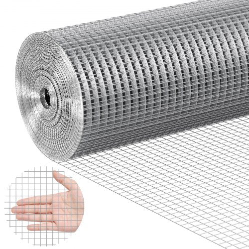 Hardware Cloth, 1/2 inch 36in x 50 ft 19 Gauge, Hot Dipped Galvanized Wire Mesh Roll, Chicken Wire Fencing, Wire Mesh for Rabbit Cages, Garden, Small Rodents