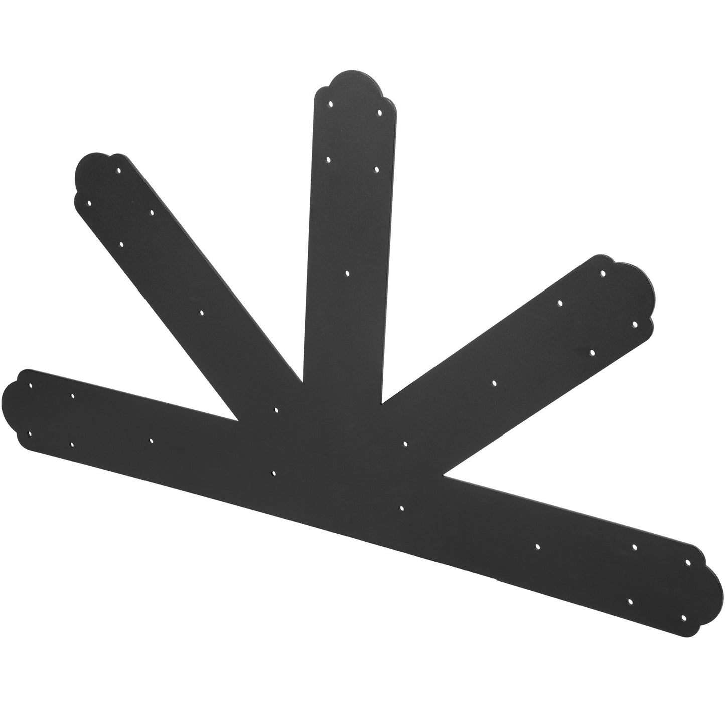 VEVOR Gable Plate, Black Powder-Coated Truss Connector Plates, 12:12 Pitch Gable Bracket, 4 mm / 0.16 Steel Truss Nail Plates, Decorative Gable Plate with Bolts for Wooden Beam Use