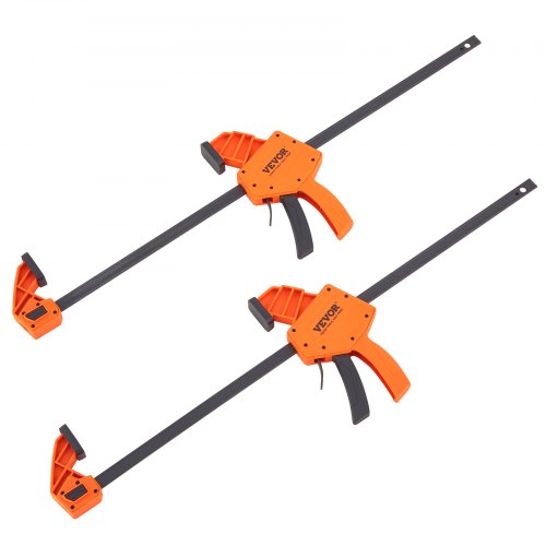 Bar Clamps for Woodworking, 2-Pack 24' One-Handed Clamp/Spreader, Quick-Change F Clamp with 300 lbs Load Limit, High-strength Plastic and Carbon Steel, Wood Clamps for Woodworking Metal Working