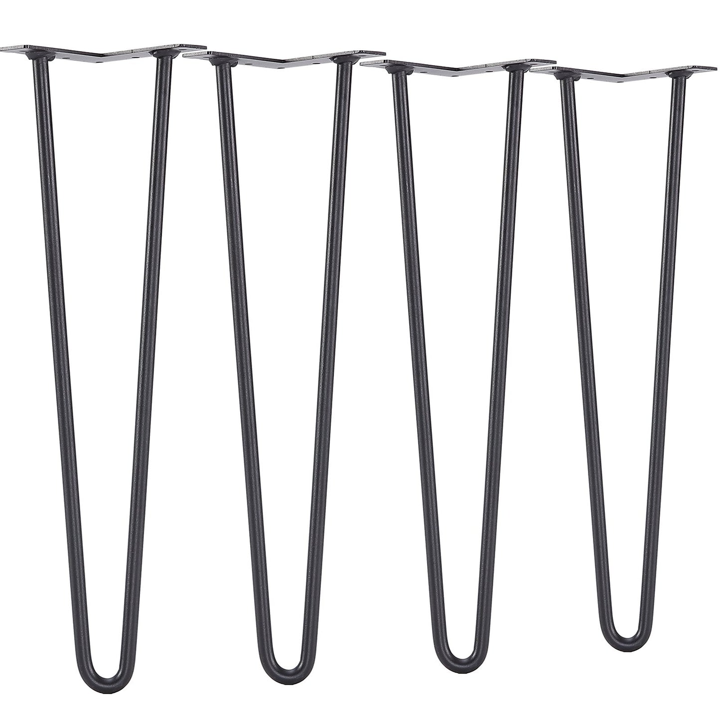 VEVOR 19 Hairpin Furniture Legs, Metal Home DIY Projects for Nightstand, Coffee Table, Desk, 500lbs Load Capacity with Rubber Floor Protectors, Metal Heavy Duty Sturdy Modern Table Legs, 4PCS Black