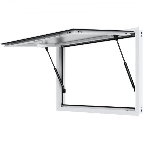 Concession Window 48'x36', Aluminum Alloy Food Truck Service Window with Awning Door & Drag Hook, Up to 85 Degrees Stand Serving Window for Food Trucks Concession Trailers, Glass Not Included
