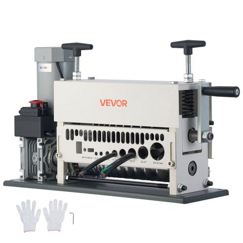 Electric Wire Stripper Machine, 0.06-1.57 in, 11 Channel Automatic Copper Cable Stripper, 370W Wire Stripper Tool with Manual Hand Crank Mode, Emergency Stop Button, for Scrap Copper Recycling
