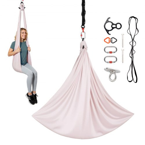 Aerial Yoga Hammock, 300 lbs Load Aerial Silk, Yoga Swing with Nylon Fabric, PE Zipper Bag for Parent-Child Interaction, Strengthen Muscles & Improve Practice, Hammock and Swing Combo