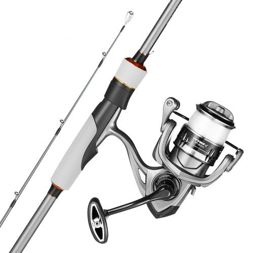 Rod and Fishing Reel Combo, IM6 Carbon Fiber Spinning Rod and Reel Combo, Bass Fishing Pole with 6.5 ft Two-Piece Rods, 7+1 Ball Bearings, EVA Handle, Stainless Steel Guides with Ceramic Rings