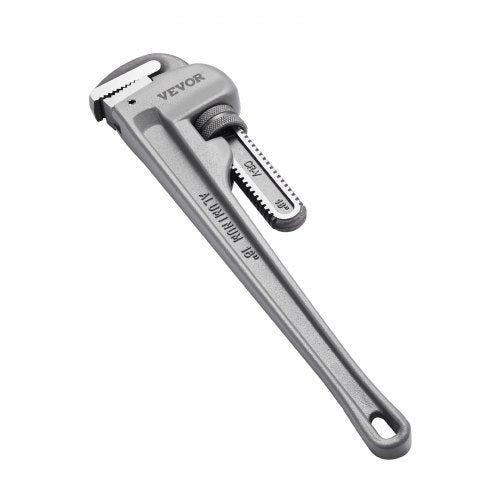 Pipe Wrench, 18' Aluminum Straight Pipe Wrench, Adjustable Plumbing Wrench, with High Strength Jaw and Ergonomic Handle, Easy to Carry, Hangable Design, for Water Pipes, Automotive Repairs